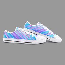 Load image into Gallery viewer, Blue Pink Abstract Eighties Unisex Low Top Canvas Shoes by The Photo Access