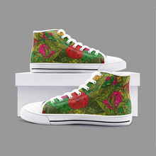 गैलरी व्यूवर में इमेज लोड करें, Hand Drawn Floral Seamless Pattern Skirt Unisex High Top Canvas Shoes by The Photo Access