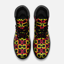 Load image into Gallery viewer, Abstract Red & Yellow Geometric Casual Leather Lightweight boots TB by The Photo Access