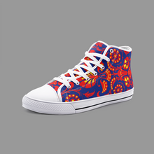 Lade das Bild in den Galerie-Viewer, Wallpaper Damask Floral Unisex High Top Canvas Shoes by The Photo Access