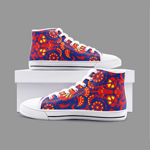 Lade das Bild in den Galerie-Viewer, Wallpaper Damask Floral Unisex High Top Canvas Shoes by The Photo Access