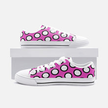 将图片加载到图库查看器,Pink Polka Dots Unisex Low Top Canvas Shoes by The Photo Access