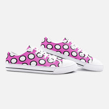 将图片加载到图库查看器,Pink Polka Dots Unisex Low Top Canvas Shoes by The Photo Access