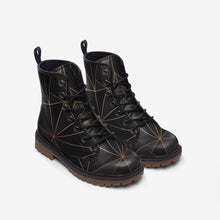 将图片加载到图库查看器,Abstract Black Polygon with Gold Line Casual Leather Lightweight boots MT by The Photo Access