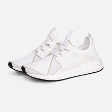 Load image into Gallery viewer, Abstract White Polygon with Gold Line Unisex Lightweight Sneaker by The Photo Access