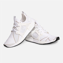 Load image into Gallery viewer, Abstract White Polygon with Gold Line Unisex Lightweight Sneaker by The Photo Access