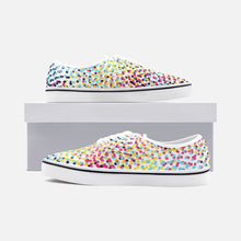 将图片加载到图库查看器,Colorful Neo Memphis Geometric Pattern Unisex Canvas Shoes Fashion Low Cut Loafer Sneakers by The Photo Access