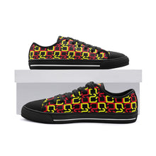 Load image into Gallery viewer, Abstract Red & Yellow Geometric Unisex Low Top Canvas Shoes by The Photo Access
