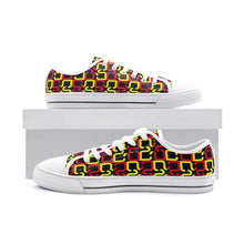 Load image into Gallery viewer, Abstract Red & Yellow Geometric Unisex Low Top Canvas Shoes by The Photo Access