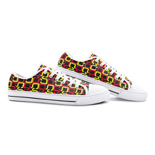 Load image into Gallery viewer, Abstract Red & Yellow Geometric Unisex Low Top Canvas Shoes by The Photo Access