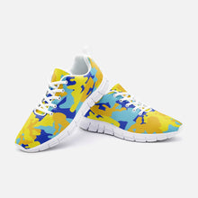 将图片加载到图库查看器,Yellow Blue Neon Camouflage Unisex Lightweight Sneaker Athletic Sneakers by The Photo Access