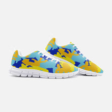 将图片加载到图库查看器,Yellow Blue Neon Camouflage Unisex Lightweight Sneaker Athletic Sneakers by The Photo Access