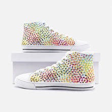 将图片加载到图库查看器,Colorful Neo Memphis Geometric Pattern Unisex High Top Canvas Shoes by The Photo Access