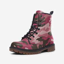 将图片加载到图库查看器,Pink Camouflage Casual Leather Lightweight boots MT by The Photo Access