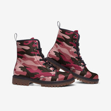 将图片加载到图库查看器,Pink Camouflage Casual Leather Lightweight boots MT by The Photo Access