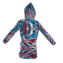 Load image into Gallery viewer, Colorful Thin Lines Art Womens Hooded Rain Mac by The Photo Access