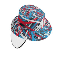 将图片加载到图库查看器,Colorful Thin Lines Art Bucket Hat with Visor by The Photo Access