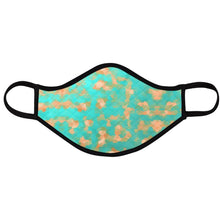 将图片加载到图库查看器,Aqua & Gold Modern Artistic Digital Pattern Face Masks by The Photo Access
