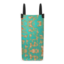 Load image into Gallery viewer, Aqua & Gold Modern Artistic Digital Pattern Leather Shopper Bag by The Photo Access