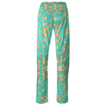 Load image into Gallery viewer, Aqua & Gold Modern Artistic Digital Pattern Womens Trousers by The Photo Access
