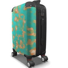 Load image into Gallery viewer, Aqua & Gold Modern Artistic Digital Pattern Luggage by The Photo Access