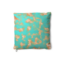 Load image into Gallery viewer, Aqua & Gold Modern Artistic Digital Pattern Pillows Set by The Photo Access