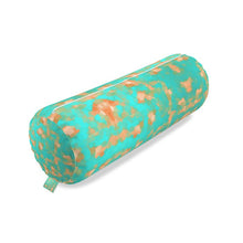 将图片加载到图库查看器,Aqua & Gold Modern Artistic Digital Pattern Big Bolster Cushion by The Photo Access