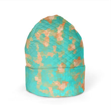 将图片加载到图库查看器,Aqua & Gold Modern Artistic Digital Pattern Beanie by The Photo Access