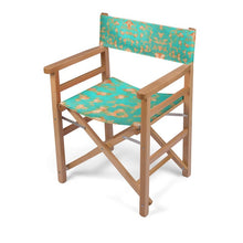 Load image into Gallery viewer, Aqua & Gold Modern Artistic Digital Pattern Directors Chair by The Photo Access