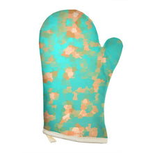 Load image into Gallery viewer, Aqua & Gold Modern Artistic Digital Pattern Oven Glove by The Photo Access