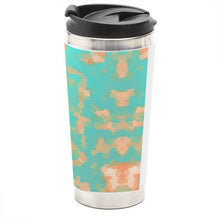 Load image into Gallery viewer, Aqua & Gold Modern Artistic Digital Pattern Travel Mug by The Photo Access