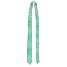 Load image into Gallery viewer, Aqua & Gold Modern Artistic Digital Pattern Tie by The Photo Access