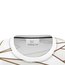 Load image into Gallery viewer, Abstract White Polygon with Gold Line Cut and Sew All Over Print T-Shirt by The Photo Access