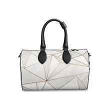 Загрузить изображение в средство просмотра галереи, Abstract White Polygon with Gold Line Duffle Bag by The Photo Access