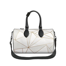 Загрузить изображение в средство просмотра галереи, Abstract White Polygon with Gold Line Duffle Bag by The Photo Access