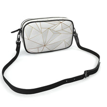 Lade das Bild in den Galerie-Viewer, Abstract White Polygon with Gold Line Camera Bag by The Photo Access