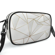 Lade das Bild in den Galerie-Viewer, Abstract White Polygon with Gold Line Camera Bag by The Photo Access