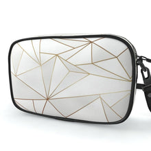 Lade das Bild in den Galerie-Viewer, Abstract White Polygon with Gold Line Camera Bag by The Photo Access