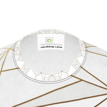 Load image into Gallery viewer, Abstract White Polygon with Gold Line Mens Cut and Sew T-Shirt by The Photo Access