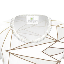 Load image into Gallery viewer, Abstract White Polygon with Gold Line Ladies Cut and Sew T-Shirt by The Photo Access