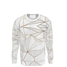 Load image into Gallery viewer, Abstract White Polygon with Gold Line Sweatshirt by The Photo Access