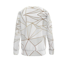 Load image into Gallery viewer, Abstract White Polygon with Gold Line Sweatshirt by The Photo Access