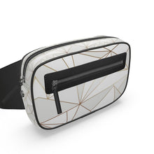 Загрузить изображение в средство просмотра галереи, Abstract White Polygon with Gold Line Belt Bag by The Photo Access