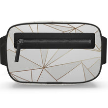 Загрузить изображение в средство просмотра галереи, Abstract White Polygon with Gold Line Belt Bag by The Photo Access
