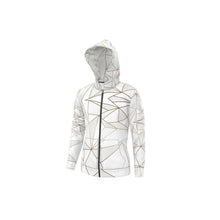 Load image into Gallery viewer, Abstract White Polygon with Gold Line Hoodie by The Photo Access