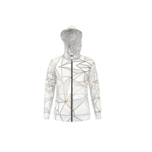 Load image into Gallery viewer, Abstract White Polygon with Gold Line Hoodie by The Photo Access