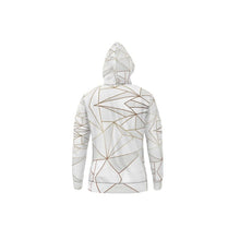 Load image into Gallery viewer, Abstract White Polygon with Gold Line Hoodie by The Photo Access