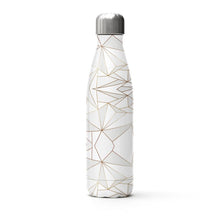 Lade das Bild in den Galerie-Viewer, Abstract White Polygon with Gold Line Stainless Steel Thermal Bottle by The Photo Access