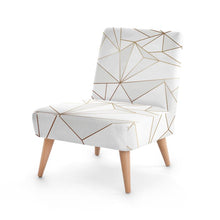 Load image into Gallery viewer, Abstract White Polygon with Gold Line Occasional Chair by The Photo Access