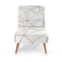 Load image into Gallery viewer, Abstract White Polygon with Gold Line Occasional Chair by The Photo Access